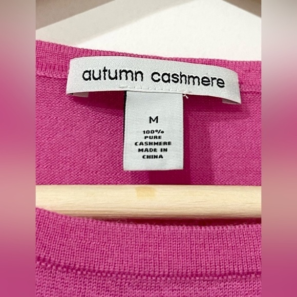 Autumn Cashmere Striped Lightweight Cashmere Slim Top Blue‎ Pink Gray M - Picture 3 of 3